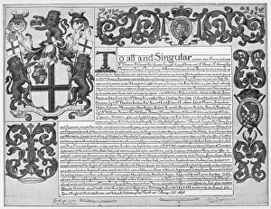 ENGLAND: TRADE CHARTER. Act of Parliament, 13 October 1698, establishing the English ENGLAND: TRADE CHARTER. Act of Parliament, 13 October 1698, establishing the English