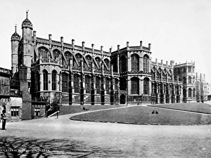 ENGLAND: WINDSOR CASTLE. View of St. Georges Chapel at Windsor Castle, the British ENGLAND: WINDSOR CASTLE. View of St. Georges Chapel at Windsor Castle, the British