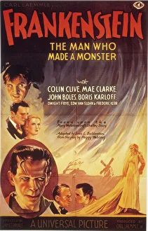 FILM: FRANKENSTEIN, 1931. Poster for the 1931 film, Frankenstein, starring Boris Karloff as the monster FILM: FRANKENSTEIN, 1931. Poster for the 1931 film, Frankenstein, starring Boris Karloff as the monster