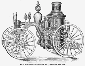 Vintage Fire Engines For Sale Prints: FIRE ENGINE, 19th CENTURY. A steam fire-engine