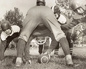FOOTBALL, 1959. Boys playing football in Brooklyn, New York. Photograph by Roger Higgins FOOTBALL, 1959. Boys playing football in Brooklyn, New York. Photograph by Roger Higgins