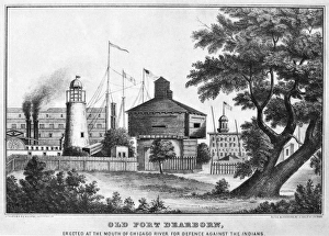 FORT DEARBORN, 1816-1856. The last Fort Dearborn, demolished 1856, on the site FORT DEARBORN, 1816-1856. The last Fort Dearborn, demolished 1856, on the site