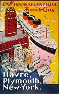 Images Dated 28th October 2010: French Line steamship poster, 1930s