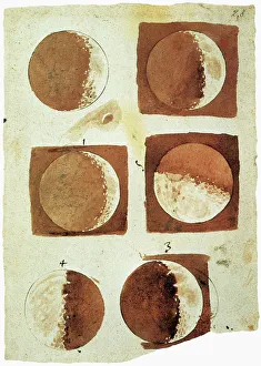 GALILEO: MOON. Sketches by Galileo of the moon as he saw it through the telescope, from his book The Starry Messenger GALILEO: MOON. Sketches by Galileo of the moon as he saw it through the telescope, from his book The Starry Messenger
