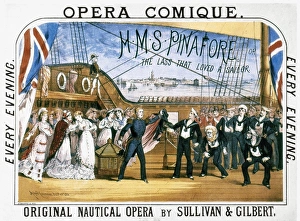 GILBERT & SULLIVAN, 1878. Poster for the first production, 1878, of H.M.S. Pinafore by Gilbert and Sullivan GILBERT & SULLIVAN, 1878. Poster for the first production, 1878, of H.M.S. Pinafore by Gilbert and Sullivan