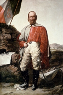 GIUSEPPE GARIBALDI. (1807-1882). Italian nationalist and military leader. Oil on canvas GIUSEPPE GARIBALDI. (1807-1882). Italian nationalist and military leader. Oil on canvas