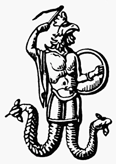 GNOSTIC SYMBOL. The talisman of Abraxas, symbolizing watchfulness, power, wisdom GNOSTIC SYMBOL. The talisman of Abraxas, symbolizing watchfulness, power, wisdom