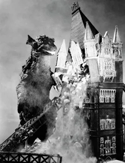 GODZILLA. A scene from one of the Godzilla movies GODZILLA. A scene from one of the Godzilla movies