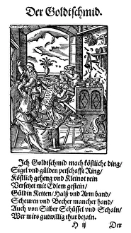 GOLDSMITH, 1568. The goldsmith makes valuable seals and signet rings, pendants GOLDSMITH, 1568. The goldsmith makes valuable seals and signet rings, pendants