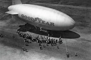 GOODYEAR BLIMP. Early 20th century photograph GOODYEAR BLIMP. Early 20th century photograph