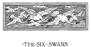 GRIMM: THE SIX SWANS. Drawing by Walter Crane (1845-1915) for the fairy tale by GRIMM: THE SIX SWANS. Drawing by Walter Crane (1845-1915) for the fairy tale by