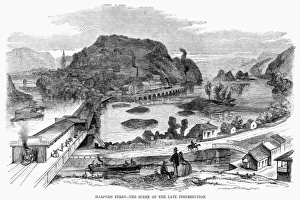HARPER'S FERRY, 1861. View of Harpers Ferry, West Virginia. Wood engraving, 1861 HARPER'S FERRY, 1861. View of Harpers Ferry, West Virginia. Wood engraving, 1861