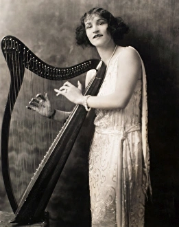 HARPIST, c1924. Publicity photograph for the Broadway show, The Best People HARPIST, c1924. Publicity photograph for the Broadway show, The Best People