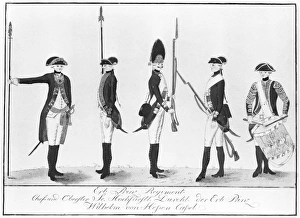 Hessian soldiers of the Erb Prinz Regiment, who fought for the English during the Hessian soldiers of the Erb Prinz Regiment, who fought for the English during the