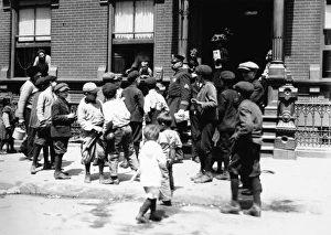 HINE: NEW YORK, 1912. Street scene in New York City. Photograph by Lewis Hine, 1912 HINE: NEW YORK, 1912. Street scene in New York City. Photograph by Lewis Hine, 1912