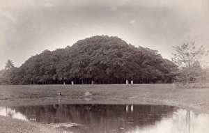 INDIA: GARDEN WITH POND. Garden with a smal pond. Photographed by Samuel Bourne, c1870 INDIA: GARDEN WITH POND. Garden with a smal pond. Photographed by Samuel Bourne, c1870