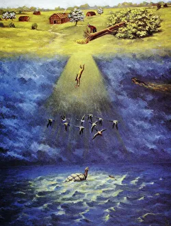 IROQUOIS CREATION MYTH. Sky Woman. A depiction of the Iroquois creation myth IROQUOIS CREATION MYTH. Sky Woman. A depiction of the Iroquois creation myth