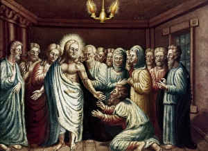 JESUS & DISCIPLES. Jesus in the Upper Room. Oil on canvas, 1836, by John P. Landis JESUS & DISCIPLES. Jesus in the Upper Room. Oil on canvas, 1836, by John P. Landis