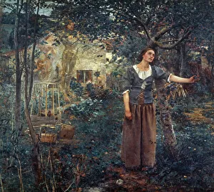 JOAN OF ARC (c1412-1431). French national heroine. Oil on canvas, 1879, by Jules Bastien-Lepage JOAN OF ARC (c1412-1431). French national heroine. Oil on canvas, 1879, by Jules Bastien-Lepage
