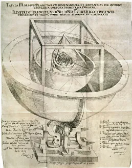 Johannes Keplers model of the universe. Line engraving from his Mysterium Cosmographicum, 1596 Johannes Keplers model of the universe. Line engraving from his Mysterium Cosmographicum, 1596