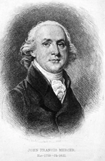 JOHN FRANCIS MERCER (1759-1821). American soldier and politician. Etching, 1888 JOHN FRANCIS MERCER (1759-1821). American soldier and politician. Etching, 1888