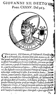 JOHN XIII, d. 972. Pope, 965-972. Woodcut, Venetian, 1592 JOHN XIII, d. 972. Pope, 965-972. Woodcut, Venetian, 1592