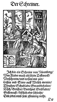 JOINER, 1568. Woodcut, 1568, by Jost Amman JOINER, 1568. Woodcut, 1568, by Jost Amman