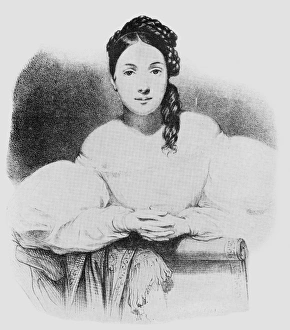 JULIETTE DROUET (1805-1883). French actress. Lithograph, 1832, by Leon Noel JULIETTE DROUET (1805-1883). French actress. Lithograph, 1832, by Leon Noel