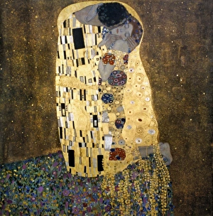 KLIMT: THE KISS, 1907-08. Oil on canvas by Gustav Klimt KLIMT: THE KISS, 1907-08. Oil on canvas by Gustav Klimt