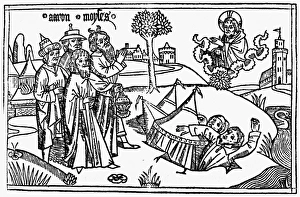 KORAH, DATHAN, AND ABIRAM. Aaron and Moses, with representatives of the people (left) KORAH, DATHAN, AND ABIRAM. Aaron and Moses, with representatives of the people (left)