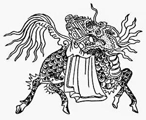 ChineseArt Collection: Kylin, the celestial horse of Chinese mythology, similar to Pegasus