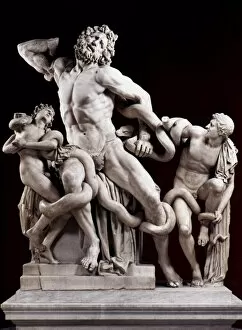 Ancient Collection: THE LAOCOON GROUP: Roman marble copy of a Greek original of c50 B. C