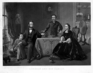 LINCOLN AND FAMILY. President Abraham Lincoln with his sons Tad and Robert Todd LINCOLN AND FAMILY. President Abraham Lincoln with his sons Tad and Robert Todd