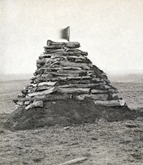 LITTLE BIGHORN MONUMENT. Monument on Custers Hill, containing all the bones found at the site of the Battle of Little LITTLE BIGHORN MONUMENT. Monument on Custers Hill, containing all the bones found at the site of the Battle of Little