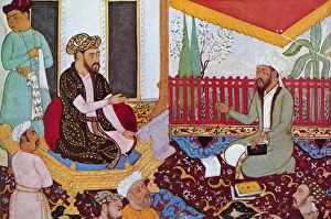 MANI (216-276). Persian religious leader. Mani (right) expounding his teachings to a prince MANI (216-276). Persian religious leader. Mani (right) expounding his teachings to a prince