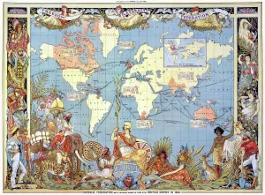 World Prints: Print of the British Empire Map, 1886