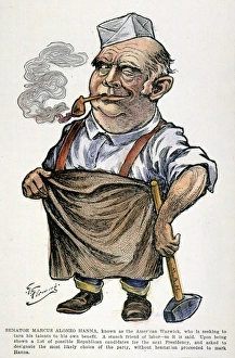 MARCUS ALONZO HANNA (1837-1904). American businessman and politician. Caricature MARCUS ALONZO HANNA (1837-1904). American businessman and politician. Caricature