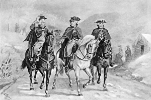 Marquis de Lafayette, George Washington, and Baron von Steuben at the Continental Marquis de Lafayette, George Washington, and Baron von Steuben at the Continental