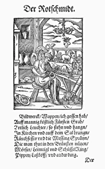 METALWORKER, 1568. The Metalworker makes statuettes, coats-of-arms for noblemens tombs METALWORKER, 1568. The Metalworker makes statuettes, coats-of-arms for noblemens tombs