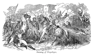 19th Century Engraving Art Prints: MEXICAN WAR: CHAPULTEPEC. Storming of Chapultepec