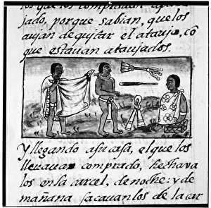MEXICO: AZTEC DAILY LIFE. A scene of Aztec life. Illumination from the Codex Florentino MEXICO: AZTEC DAILY LIFE. A scene of Aztec life. Illumination from the Codex Florentino