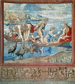 Miraculous Draught of Fishes. Tapestry, c1532, after cartoon by Raphael