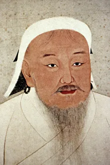 Mongol conqueror. Chinese silk album leaf, Yuan Dynasty Mongol conqueror. Chinese silk album leaf, Yuan Dynasty