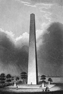 The Monument at Bunker Hill. Steel engraving, 19th century The Monument at Bunker Hill. Steel engraving, 19th century