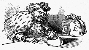 MOTHER GOOSE: KING. The king was in the parlor. Wood engraving from a late-19th century MOTHER GOOSE: KING. The king was in the parlor. Wood engraving from a late-19th century