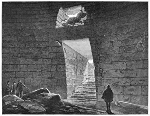 MYCENAE: TREASURY, 1877. Interior of the Treasury of Atreus, a tholos tomb in Mycenae MYCENAE: TREASURY, 1877. Interior of the Treasury of Atreus, a tholos tomb in Mycenae