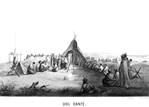 NATIVE AMERICANS: DOG DANCE, 1857. A German depiction of Plains Native Americans NATIVE AMERICANS: DOG DANCE, 1857. A German depiction of Plains Native Americans
