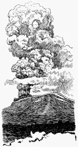 Cauliflower Clouds Print, Pen-and-ink Drawing