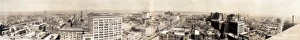 NEW ORLEANS: SKYLINE. A panoramic view of New Orleans, Louisiana, with the Mississippi NEW ORLEANS: SKYLINE. A panoramic view of New Orleans, Louisiana, with the Mississippi
