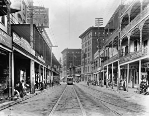 NEW ORLEANS: STREET SCENE. A view of St. Charles Avenue in New Orleans, Louisiana. Photographed c1895 NEW ORLEANS: STREET SCENE. A view of St. Charles Avenue in New Orleans, Louisiana. Photographed c1895